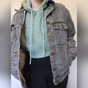 Light green cropped knit sweater